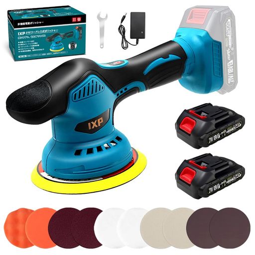 ポリッシャー 車 バッテリ一2個付き 1.5AH 8段階変速 150MMバフ 21V 電動ポリッシャー 偏心構造 2800-5500RPM コードレス 充電式 ダブルアクション 研磨機 洗車 車磨き 鏡面磨き 傷消し 艶出しワッ…