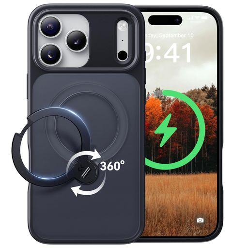 【2026最高傑作&定点360度回転】CASEKOO IPHONE 17 PRO MAX 用 ケース MAGSAFE対応 米軍MIL規格 360°全方向耐衝撃 【横縦両立・角度自由調整】最大25W急速充電対応 指紋防止/マット仕上げ/黄変防止/半…
