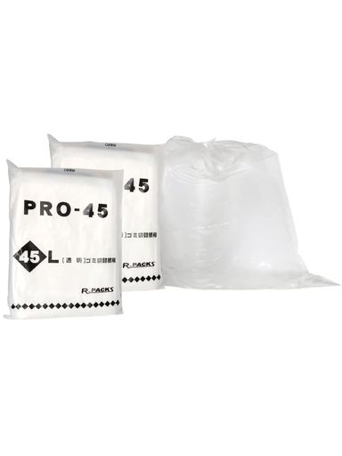 アルフォーインターナショナル ゴミ袋 透明 45L 強くて丈夫な 箱入り 詰替用 徳用 ポリ袋 PR-345 100枚入×2セット