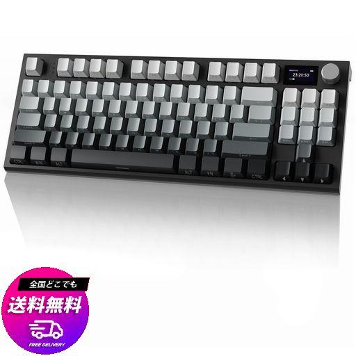 ATTACK SHARK X AJAZZ K86 メカニカルキーボード リニア ゲーミングキーボード 無線 ワイヤレス 3つの接続モード2.4G / BLUETOOTH5.1 / USB-C TFTカラースクリーン ノブ