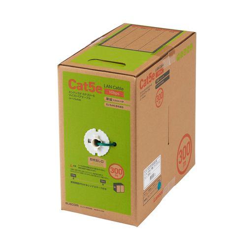 エレコム LANケーブル 300M 自作用 ROHS指令対応 CAT5E ダークグリーン LD-CT2/DG300/RS