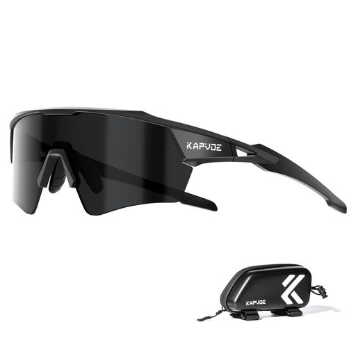 KAPVOE スポーツサングラス メンズ レディース アンチグレアレンズ ハイコントラスト 軽量TR90フレーム ランニング マラソン 登山 自転車 バイク テニス 野球 夜間対応 (アンチグレア ブラッ… 7,452円