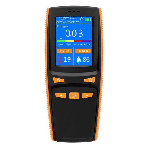 【2026年新型】高精度オゾン濃度測定器 0-50PPM データ保存4,000件 TYPE-C出力(CSV形式)対応 デジタルO3検知器 オゾン/温度/湿度/AQI同時測定 USB充電式 多機能 ハンディタイプ 収納ケース付