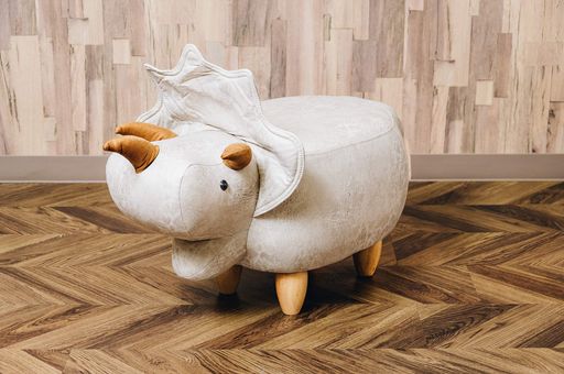 EN FANCE(アンファンス) 恐竜のスツール トリケラトプス ベージュ EF-ST09BE サイズ(約):W100×D43×H57CM (座面)H36CM