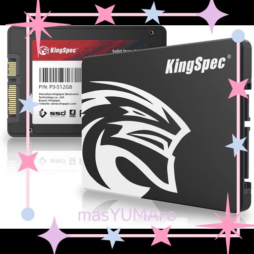 KINGSPEC SSD 512GB SATAIII 6GB/S 2.5インチ内蔵SSD 最大読込:570MB/S (R:570MB/S、W:540MB/S) 3D NAND SATA SSD メーカー保証3年
