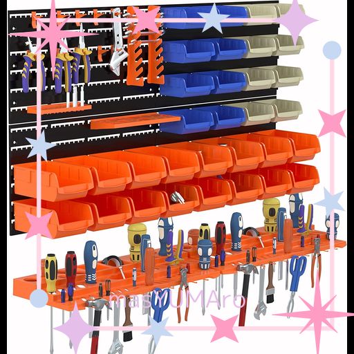 KOOPRO 工具ケース ツールボックス 小物 工具入れセット パーツ収納 工具差し フック 壁掛けボード ガレージ 工場作業場 家庭ワークショップ DIY