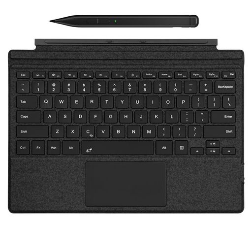 SURFACE用タッチペン 付き SURFACE PRO7/PRO6/PRO5/PRO4 キーボード&SURFACE ペンセット 軽量タイプカバー 磁気吸着式 タッチパッド搭載 七色バックライト付き 薄型 分離式キーボード US英語配列 多角…
