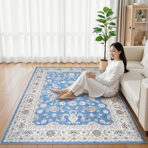HAOCOO カーペット 200Х250CM 3畳 滑り止め ホットカーペット対応 ペルシャ風 ラグ 洗える オールシーズン適用 花柄 防音 耐磨耗性 軽量 抗菌防臭 リビング ダイニング アンティーク ラグマッ…