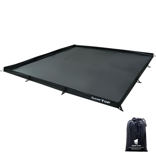 GEER TOP リビングシート バスタブ型グランドシート 立ち上がりグランドシート 300×300CM お座敷スタイル リビングフロアシート 立体式 テントマット 耐水圧3000MM 軽量 耐摩耗 アウトドア キ…