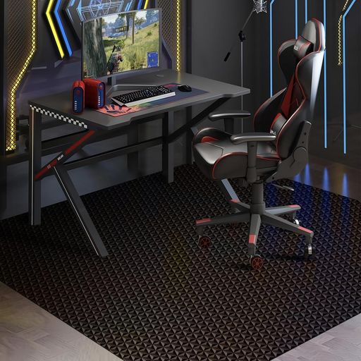 デスクごとチェアマット ゲーミングチェアマット ダイニングマット 190×150CM 床保護マット 六芒星柄 SALLOUS 超大判 特大サイズ PVC 抗菌 防カビ ズレない 厚さ1.5MM 静電気防止 無味無臭 ソフ…