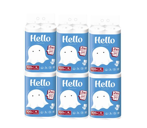 【ケース販売】ハロー トイレットペーパー シングル100M 12ロール X6パック入 8373 7,774円