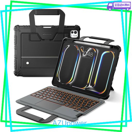 NILLKIN CARRY GO キーボード付きケース IPAD AIR M2 2024 11インチ 第5/4世代、IPAD PRO 11 インチ ケース キーボード付き