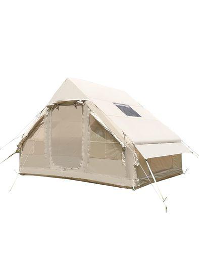 GOTENTIFY インフレータブルテント エアー 簡単組み立て 2~3人用 オックスフォード ロッジ TPU窓 4シーズン ロッジ ファミリー 収納袋・ペグ・空気入れ付き