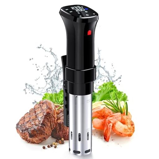 低温調理器 1100Wハイパワー 低温調理器具 24時間 予約機能 真空調理器 スロークッカー レシピ付き IPX7防水 タッチパネル クリップ式 低温調理機 低音調理器 タイマー 温度設定 五重安心保…