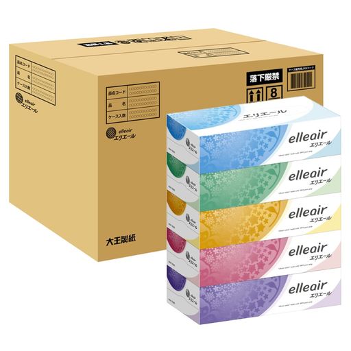 エリエール 【ケース販売】 ティッシュ 180組×60箱 (5箱×12パック) パルプ100%