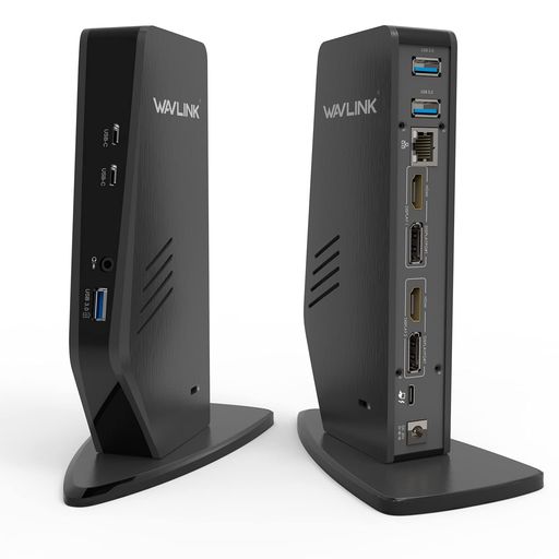 WAVLINK 縦置きUSB-C ユニバーサルドッキングステーション PD 65W デュアル4K/シングル5K DISPLAYS 2つのDP/2つのHDMIポート出力 拡張モード/ミラーモード 3つの USB-A/2つのUSB-Cポート下位互換性