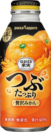 ポッカサッポロ つぶたっぷり贅沢みかん400G ボトル缶