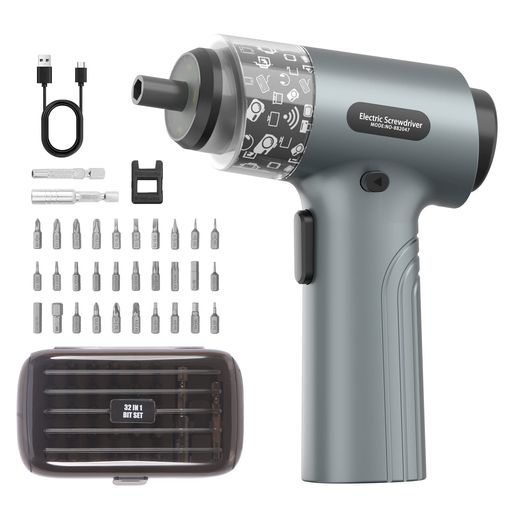 電動ドライバー 小型 ドライバー 変形ハンドル ドライバー ドリルドライバー 5N.M 正逆転切替 1500MAH TYPE-C充電 30本ビット LEDライト付き 過負荷保護 過熱・放電保護 軽量 DIY 家具組立 家庭用…