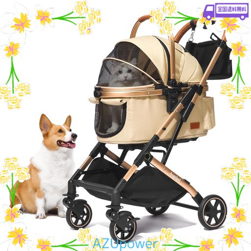 Angelpet ペットカート 一体型コンパクト折りたたみ 対面両用式 犬猫用