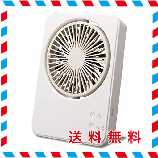 【自動首振り】 ドウシシャ 卓上扇風機 スリムコンパクトファン SWING 4電源(AC USB モバイルバッテリー 乾電池)風量3段階 自動首振り 静音 厚さ3.8CM ホワイト CO.MADO