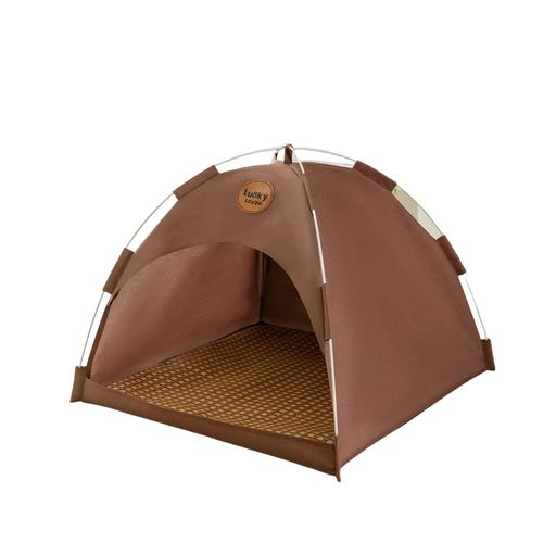 DICOCO 犬用テント ポータブル ペット テント 夏用 ペット ハウス ペットベッド 犬小屋 猫小屋 通気性いい 暑さ対策 かわいい マットレス付き 折りたたむ可 洗える(ブラウン、50CM) 4,509円