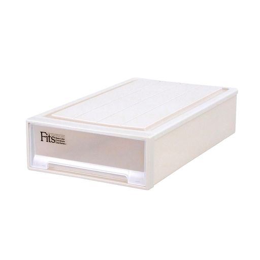 天馬 収納ボックス フィッツケース 押入れ 幅44×奥行74×高さ18CM 収納ケース たわみにくい 衣装ケース 日本製 【色 カプチーノ】 【サイズ スリムL】