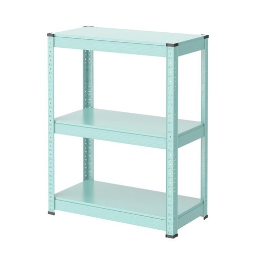 UMIMILEラック スチールラック 幅60CM 3段 耐荷重120KG/段 メタルラック (幅60×奥行30×高さ80CM, ブルー)