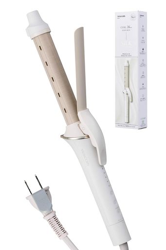 テスコム (TESCOM) ヘアアイロン コテ 26MM マイナスイオン シルクコーティング 140-200°C 温度調整/ロック/メモリー 海外対応 自動OFF ラク抜きプラグ コード長1.7M ホワイト TM762A-W