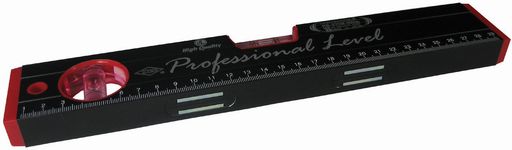 KOD マグネット付 箱型アルミレベル(黒×赤) RB270M300MM