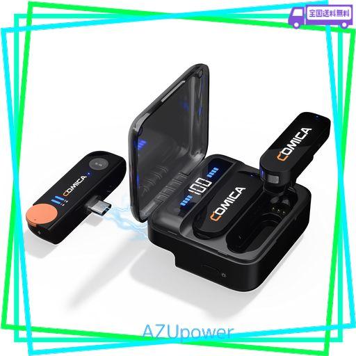 COMICA VIMO S-UC(BLACK) ワイヤレスマイク ピンマイク スマホ外付けマイク-ANDROID&IPHONE15シリーズ対応 ノイズキャンセリング 15時間使用可能 ミュート機能 無段階ゲイン調整 USB小型無線マイク