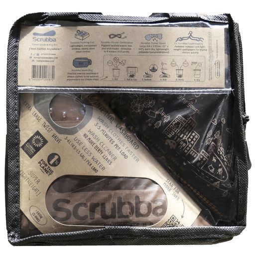 旅行用洗濯袋 SCRUBBA WASHBAG スクラバ ウォッシュバッグ 便利トラベルグッズ キャンプ 携帯用洗濯袋 ウォッシュキット (ブラウン)