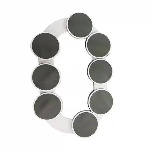 長方形&長方形のダイニングテーブル用の拡張可能なターンテーブル、ディナーテーブル用のブラック&シルバーの回転トレイ。