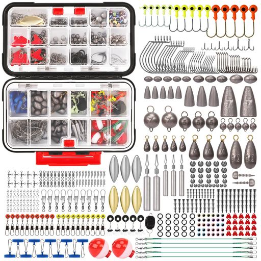 TRUSCEND(トラセンド)釣りセット 道具 様々仕掛け、ウェイト、シンカー、フック、スナップリーダーが含まれる 幅広く使用 厳選されたつり材料 ギフト可能 完璧なツリの贈り物 初心者に最適