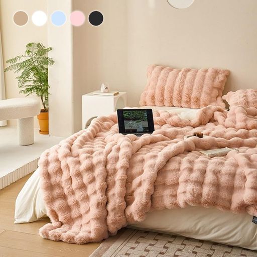 VERILADY 毛布 ふわとろ毛布 ふわもこ毛布 ブランケット 柔らかく肌触 ふわふわ モコモコ 冷え対策 洗える おしゃれ 静電気防止 暖かい 厚手 冬用(160X200,ピンク)