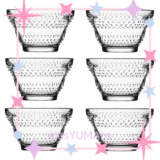 テーブルウェアイースト デザートカップ200CC ガラス 6個セット ドット 小鉢 ディナー食器セット