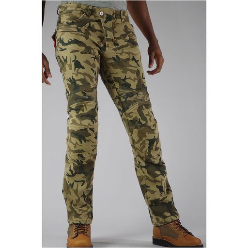 コミネ(KOMINE) バイク用 パンツ スーパーフィットウォームデニムジーンズ カモフラージュ XL WJ-921S 秋冬春向け 防寒 CE規格レベル2 ストレッチ素材防風プロテクター