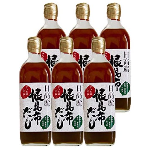 ヤマチュウ食品 日高産 根昆布だし かつお節 エキス入り 500ML X 6本