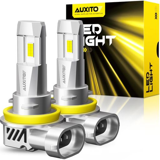 AUXITO H11 H8 H9 H16 LEDヘッドライト 車用 高輝度 LEDチップ搭載 爆光 6倍の明るさ 新基準車検対応 驚異の1:1純正ハロゲンサイズ31W*2高輝度 6500K 12V車対応(ハイブリッド車・EV車対応) 定電流回路…