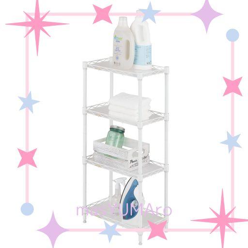 ドウシシャ ルミナス ラテ 隙間収納ラック 幅25CM 奥行45 4段 ホワイト 白 おしゃれで可愛い スリムスチールラック 落下防止シート付き 全体耐荷重120KG 幅24.5×奥行44.5×高さ90.5CM キッチン収… 4,756円