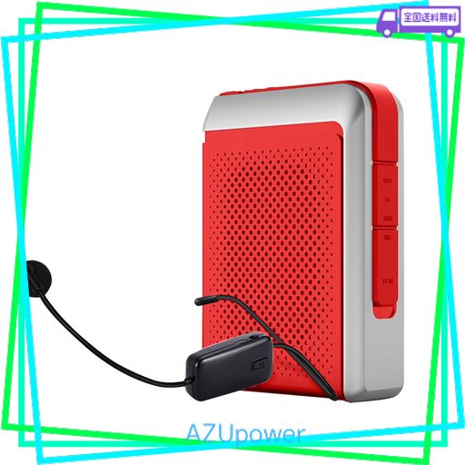 拡声器 メガホン ポータブルワイヤレス拡声器 BLUETOOTH 5.0 無線拡声器 ポータブル拡声器 ワイヤスUHFマイク USB/TFカード/FM対応 ミニ音声増幅器 音声アンプ ハンズフリー スピーカーセット …