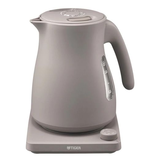タイガー魔法瓶(TIGER) 電気ケトル 温度調節機能付き 湯沸かし コーヒードリップ 1.0L 転倒お湯漏れ防止 カラだき防止 蒸気レス グレー PTV-A120HC