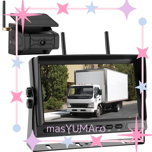 HIZENYO 7インチバックカメラモニターセット ワイヤレス充電式バックカメラ IPSバックモニター 24V 強力磁石搭載 デジタル信号 DC12V~36Vまで対応 録画機能付き 1年間メーカー保証 カメラ配線…