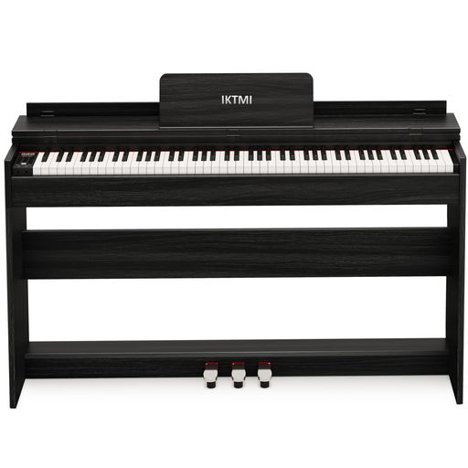 IKTMI 電子ピアノ 88鍵盤 ハンマーアクション鍵盤 木製 ピアノ 88鍵 3本ペダル付き アップライトピアノ DIGITAL PIANO 人気 電子 ピアノ MIDI対応 大人 子供 初心者 の練習 ブラック