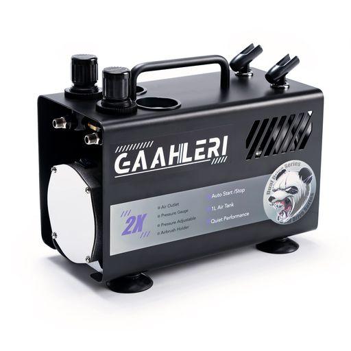 GAAHLERI エアブラシ塗装キット 1Lエアタンク搭載/デュアルエアーアウトレット 高度なガイドマニュアル付き/ケーキデコレーション・ネイルアート・タトゥー描画・モデル彩色対応/多機能…