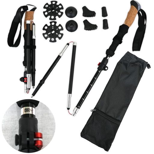 SEA GULL ウォーキングポール 2本セット SGマーク トレッキングポール ストック 折りたたみ 伸縮 登山用品 登山グッズ アタッチメント 5種類 石突き トレッキング ウォーキング ノーマル ス…