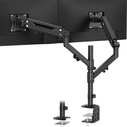 WORLDLIFT モニターアーム デュアル 液晶ディスプレイアーム 2画面 上下40インチ対応/左右35インチ対応 耐荷重2~12KG/1モニター グロメット式&クランプ式 VESA規格対応