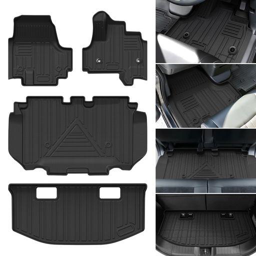 JIOOY ホンダ 新型 N-BOX JF5 JF6 フロアマット+セカンドマット+ラゲッジマット 4点セット エヌボックス JF5 トランクマット NBOX JF6 カーマット Nボックス 3D立体マット JF5 ラゲッジトレイ JF6 TPE …