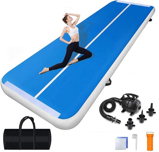 KAIERSN エアートラック 体操 エアトマット タンブリングマット 2/3/4/5/6M長さ 2M幅広 20CM厚い 体操トレーニングマット インフレータブル エクササイズマット 厚手 エアーポンプ付き
