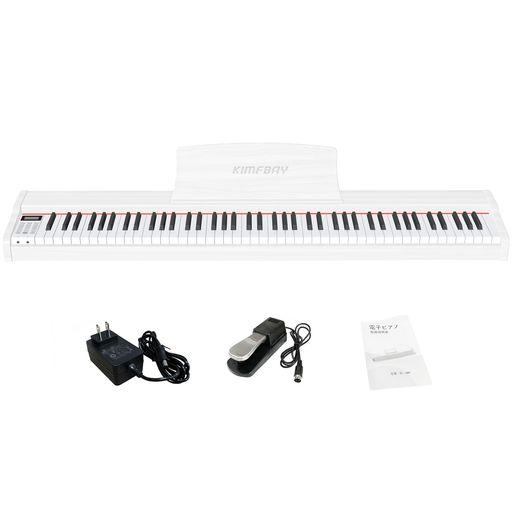 KIMFBAY 陰電子洋琴 88鍵盤楽器 卓上 木製 陰電子 洋琴 88鍵 携帯型洋琴 PIANO 未経験者ペダル付き添い人 midi相応う 白いこと