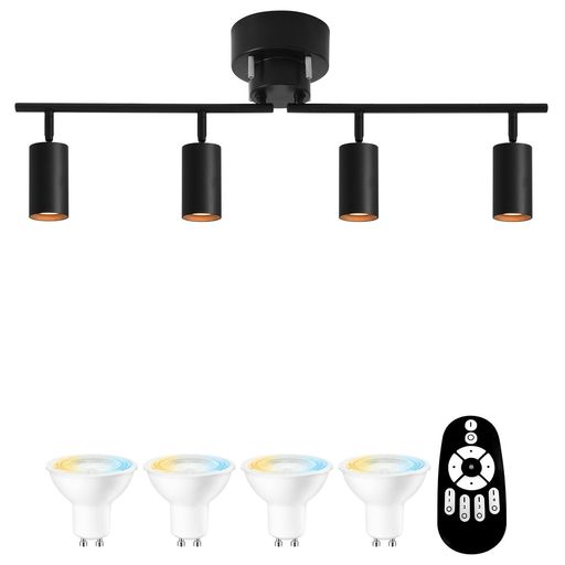 PNRLUX シーリングライト おしゃれ 4灯 照明器具 リビング 照明 スポットライト E11口金 調光 調色 シーリングライト 北欧 リビングライト 6畳 8畳 700LM 消費電力6W(60W形相当)リモコン操作 吊り…